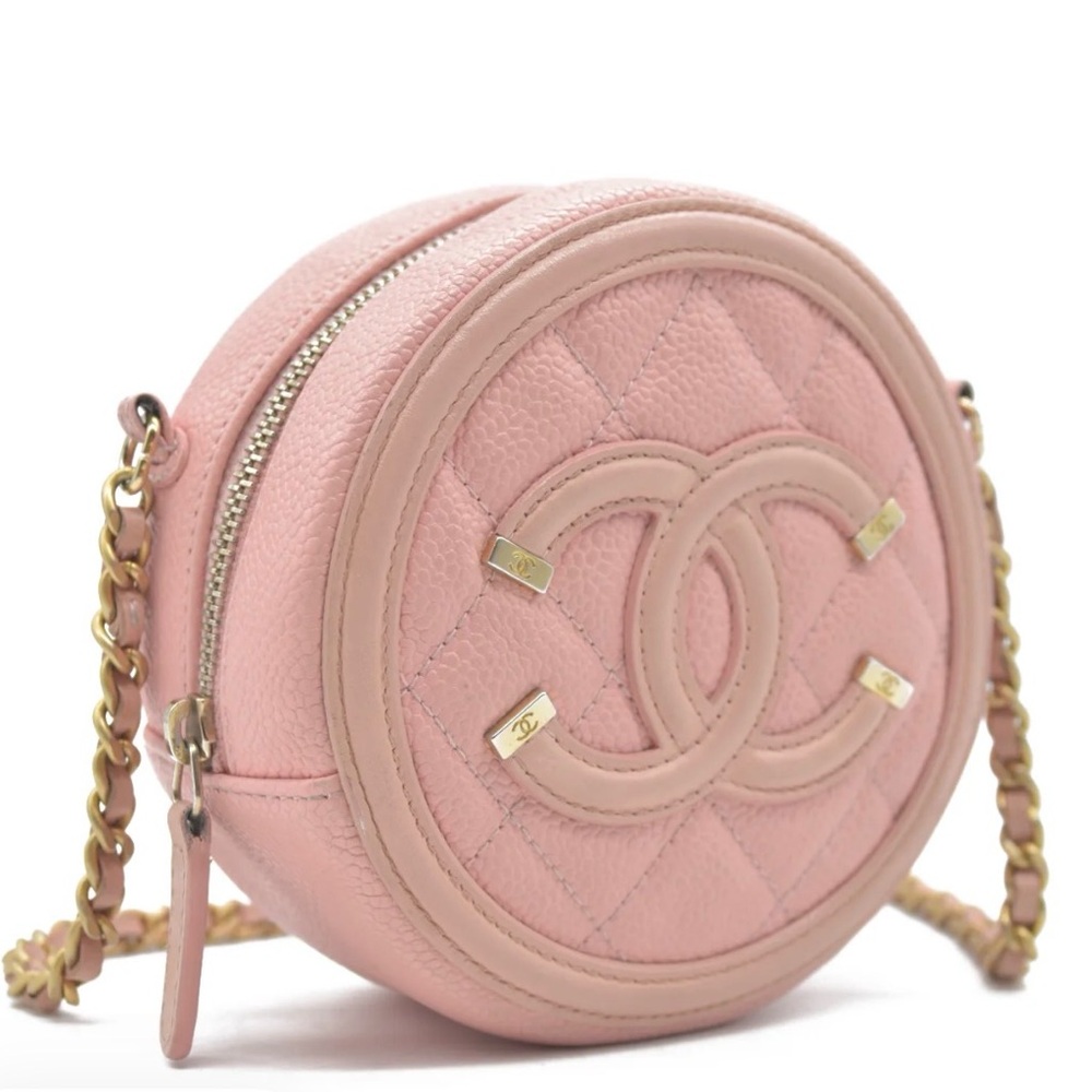 ✨ Authentic Chanel Pink Quilted Round Bag 💖